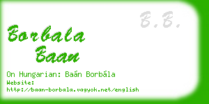 borbala baan business card
